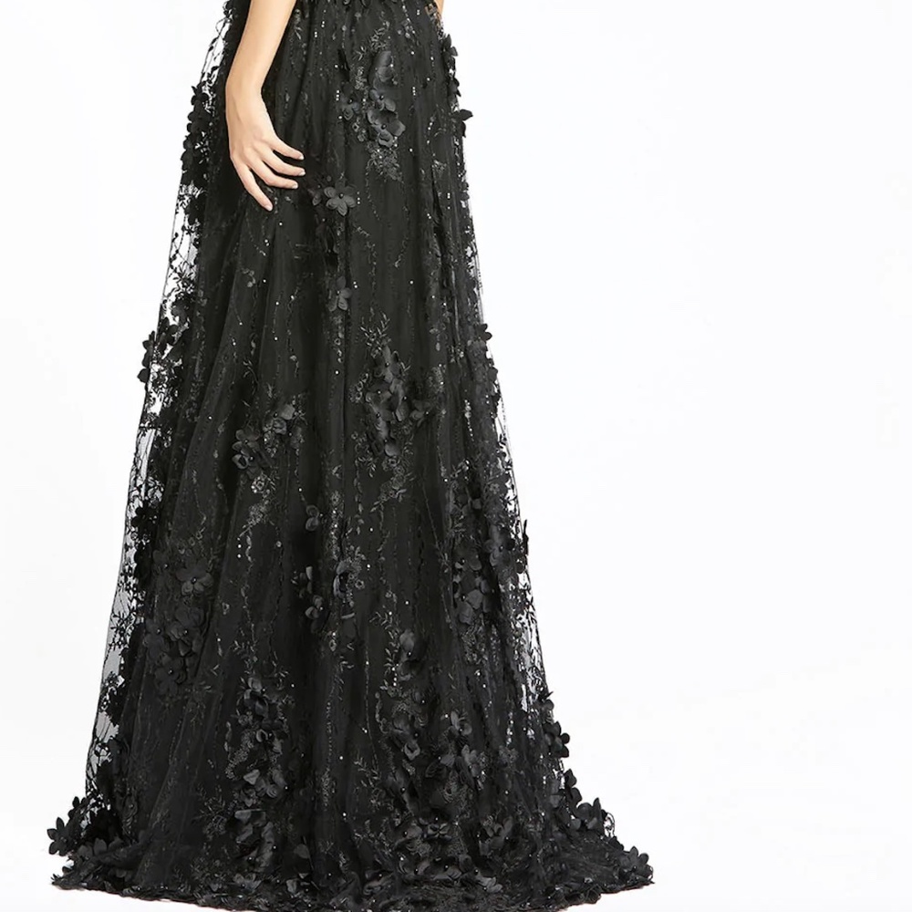 TUXEDO INSPIRED FLORAL EMBROIDERED GOWN - Picture 5 of 12